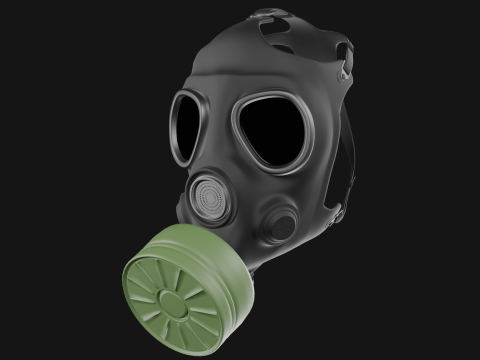 Gas mask with filter 3D Model