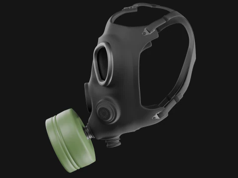 Gas mask with filter 3D Model