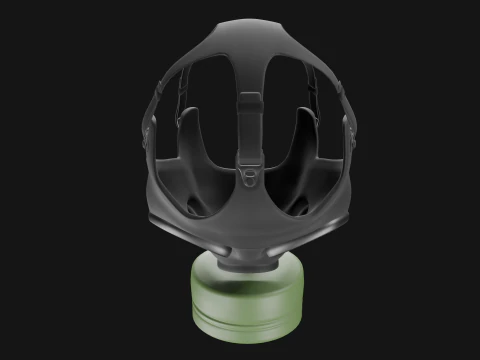 Gas mask with filter 3D Model