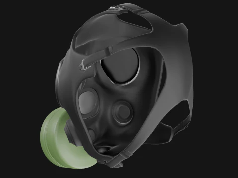 Gas mask with filter 3D Model