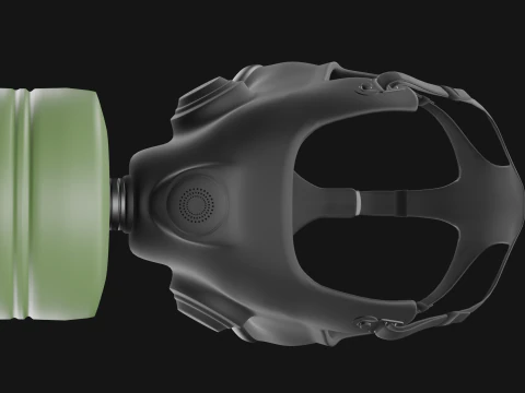 Gas mask with filter 3D Model