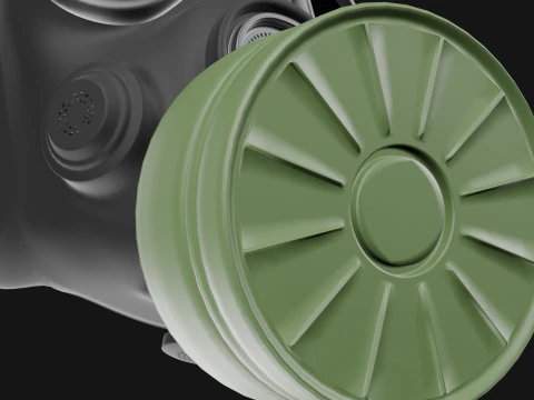 Gas mask with filter 3D Model