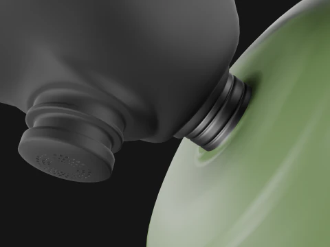 Gas mask with filter 3D Model