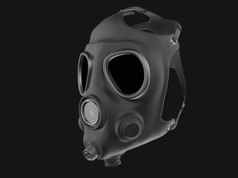 Gas mask with filter 3D Model