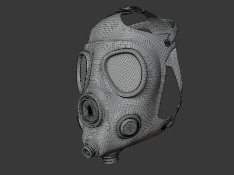 Gas mask with filter 3D Model