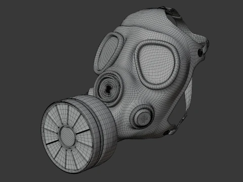 Gas mask with filter 3D Model