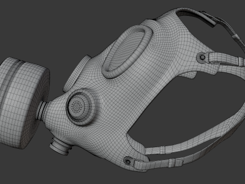 Gas mask with filter 3D Модель