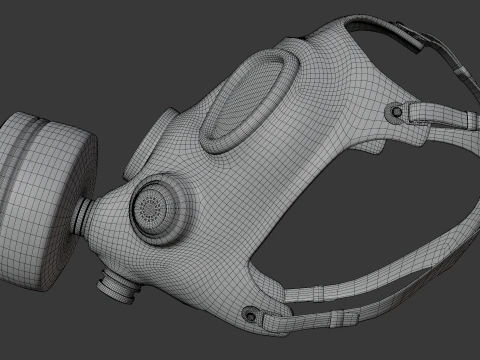 Gas mask with filter 3D Model