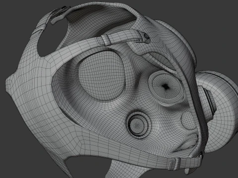 Gas mask with filter 3D Model