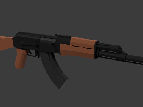 Ak-47 Lowpoly Modelo 3D