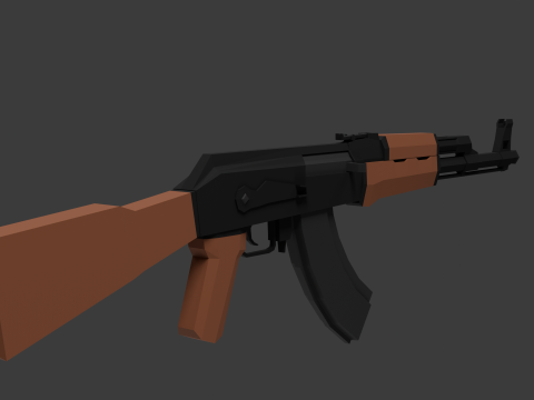 Ak-47 Lowpoly 3D Модель