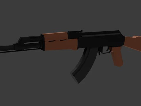 Ak-47 Lowpoly 3D Model