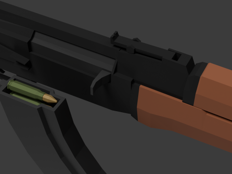 Ak-47 Lowpoly 3D Модель
