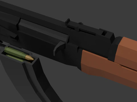Ak-47 Lowpoly 3D Model