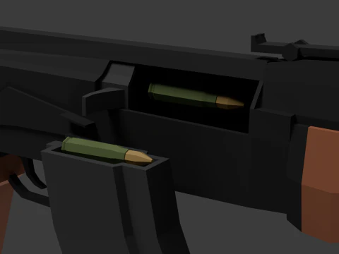 Ak-47 Lowpoly 3D Model