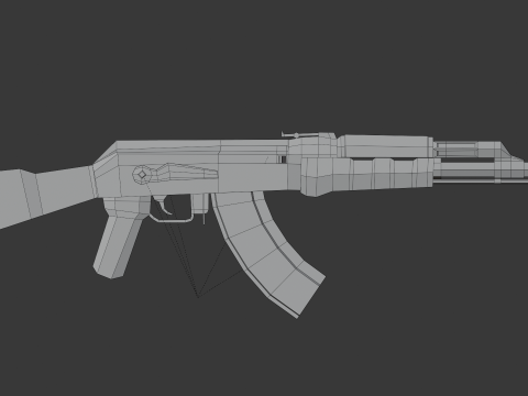 Ak-47 Lowpoly 3D Модель