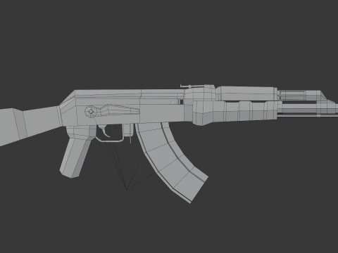 Ak-47 Lowpoly 3D Model