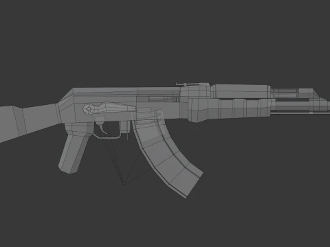 Ak-47 Lowpoly 3D Model