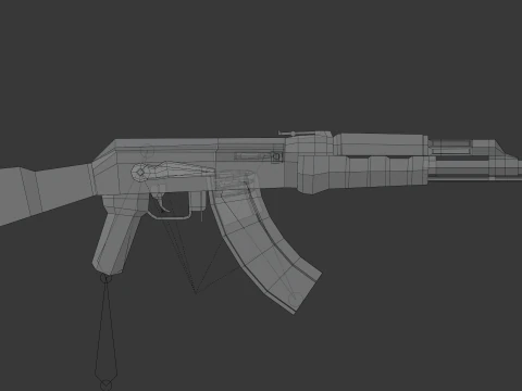 Ak-47 Lowpoly 3D Model