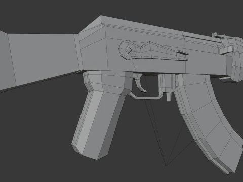 Ak-47 Lowpoly 3D Model