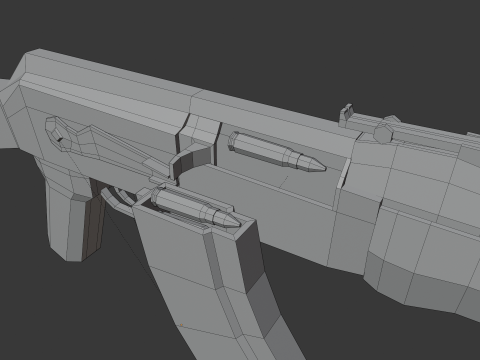 Ak-47 Lowpoly 3D Модель