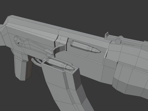 Ak-47 Lowpoly 3D Model