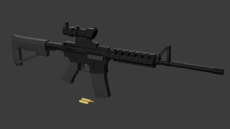 M4 Lowpoly 3D Модель .c4d .max .obj .3ds .fbx .stl .blend 