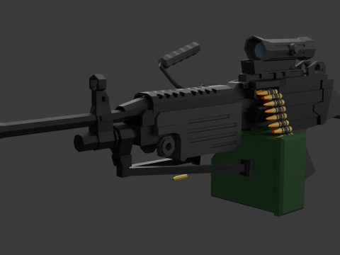 M249 Lowpoly Modèle 3D