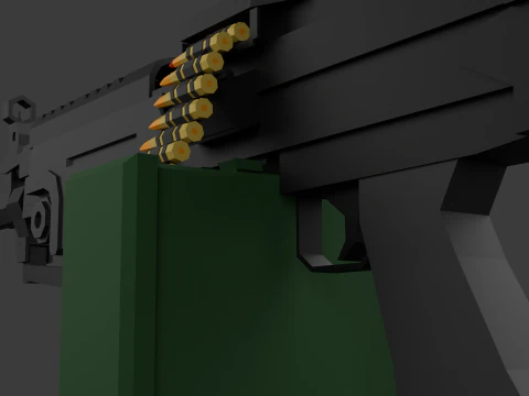 M249 D&uuml;ş&uuml;k Poli 3D Model