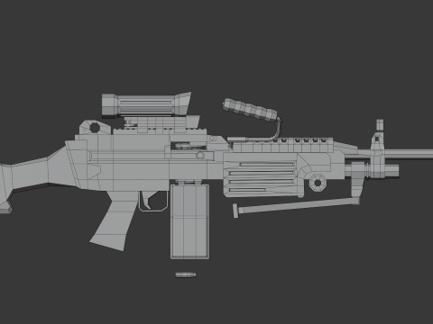 M249 Lowpoly 3D Модель