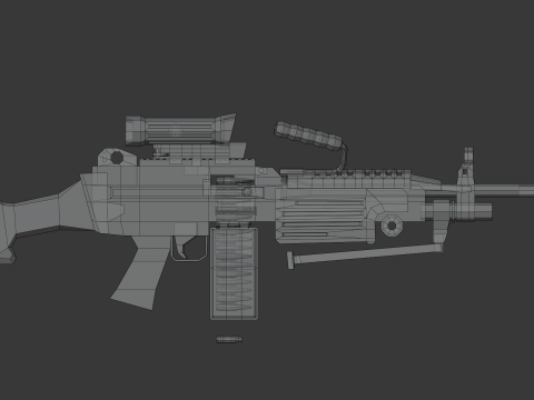 M249 Lowpoly 3D Модель