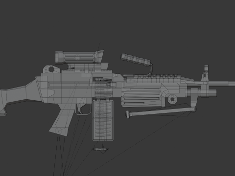 M249 Lowpoly 3D Модель