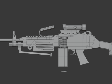 M249 Lowpoly 3D Модель