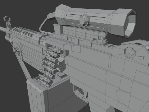 M249 Lowpoly 3D Модель