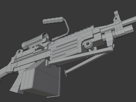 M249 Lowpoly 3D Модель