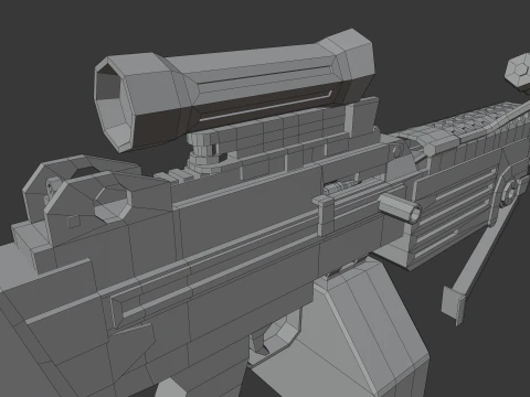 M249 D&uuml;ş&uuml;k Poli 3D Model