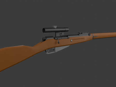 Mosin rifle Lowpoly 3D Model
