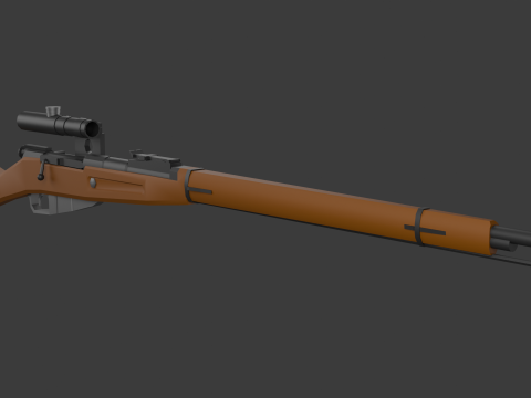 Mosin rifle Lowpoly 3D Модель