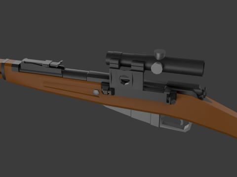 Mosin rifle Lowpoly 3D Модель