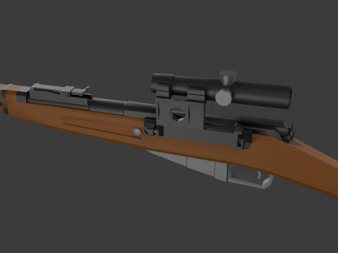 Mosin rifle Lowpoly 3D Model