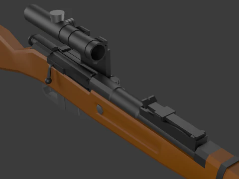 Mosin rifle Lowpoly 3D Model