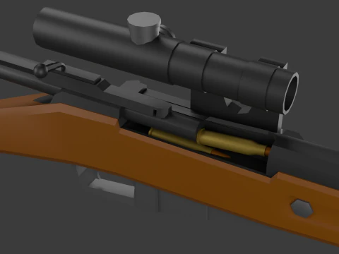 Mosin rifle Lowpoly 3D Model