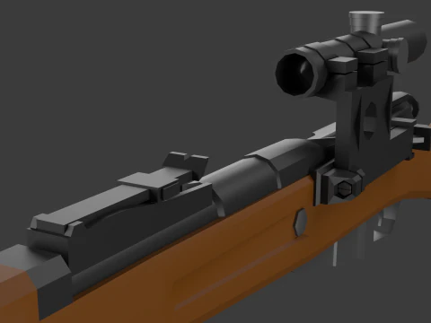 Mosin rifle Lowpoly 3D Model