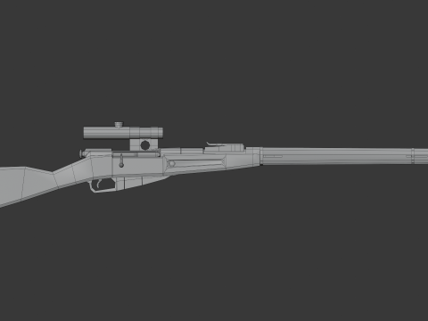 Mosin rifle Lowpoly 3D Модель