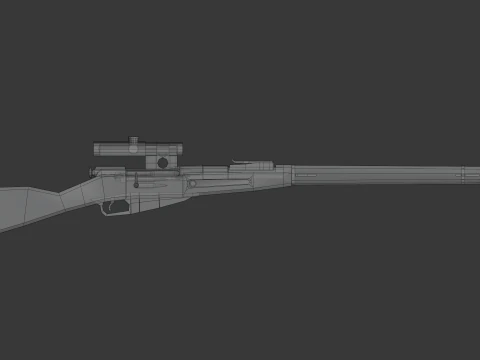 Mosin rifle Lowpoly 3D Model