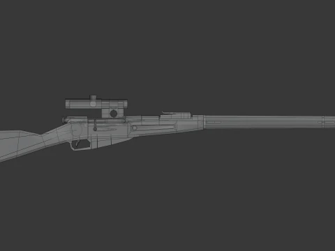 Mosin rifle Lowpoly 3D Model