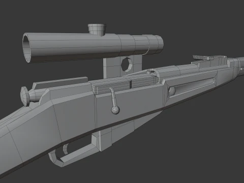 Mosin rifle Lowpoly 3D Model