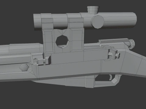 Mosin rifle Lowpoly 3D Model