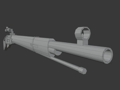 Mosin rifle Lowpoly 3D Model