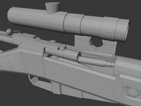 Mosin rifle Lowpoly 3D Model